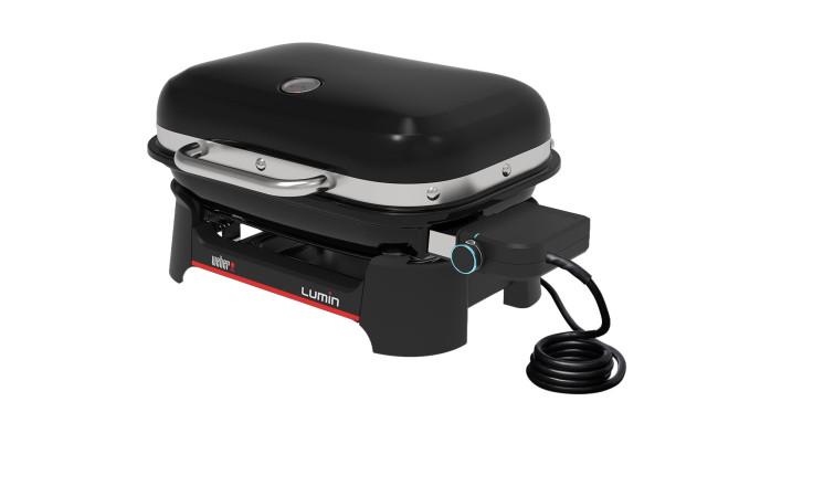 Elektrogrill Lumin Compact Black von Weber in schwarz, Thermometer analog im Deckel