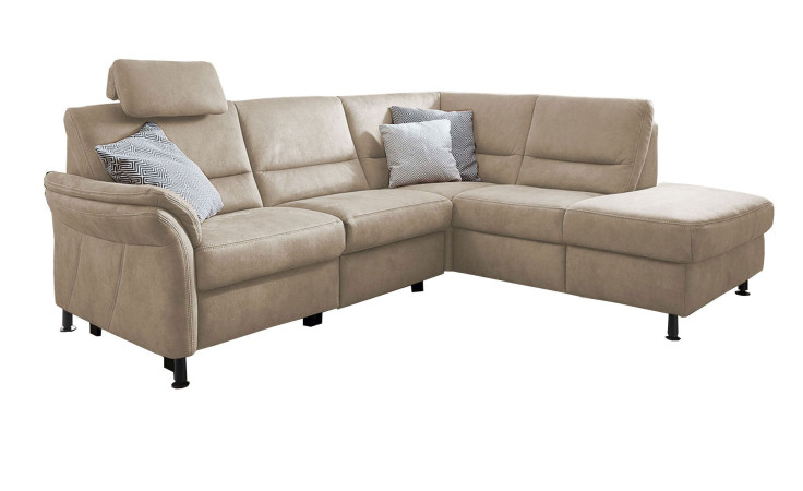 Komfort-Wohnlandschaft plano|FORM Dale mit Kissen dekoriert, in der Farbe Natur