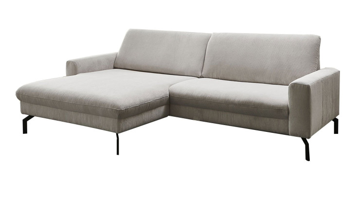Basis-Ecksofa planoform El Paso in der Farbe Silver mit weißem Hintergrund