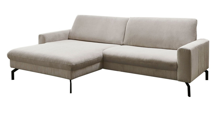 Basis-Ecksofa planoform El Paso in der Farbe Stone mit weißem Hintergrund