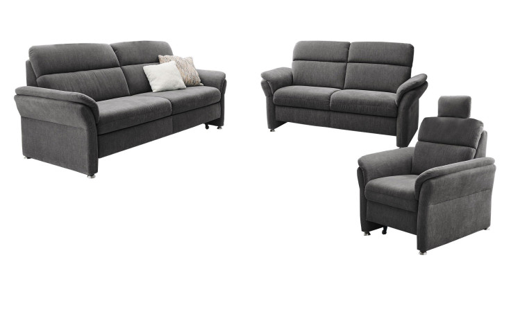 Komfort-Sitzgruppe plano|FORM Carlo in einem Bezugsstoff in der Farbe Grey.