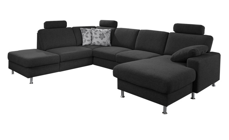 Komfort-Wohnlandschaft plano|FORM Nizza, in der Farbausführung Anthrazit