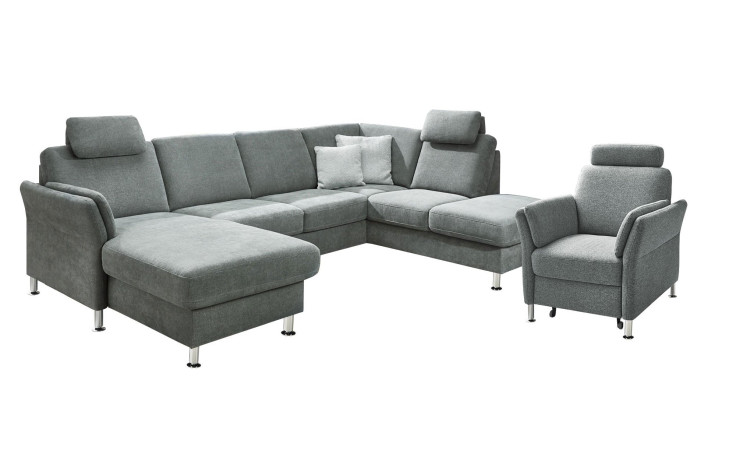 Komfort-Ecksofa plano|FORM Lirio in der Farbausführung Steel