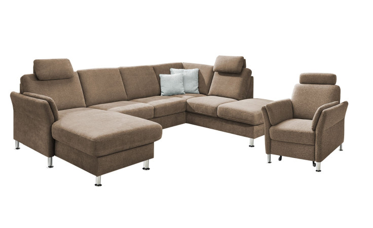 Komfort-Ecksofa plano|FORM Lirio in der Farbausführung Camel