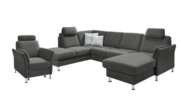 Komfort-Ecksofa plano|FORM Lirio in der Farbausführung Anthrazit