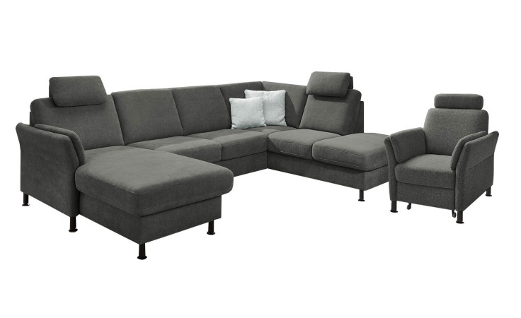 Komfort-Ecksofa plano|FORM Lirio in der Farbausführung Anthrazit