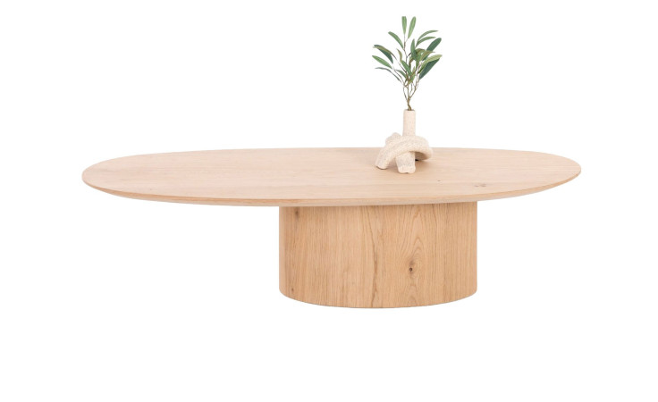 Couchtisch Trenton in Eichenfurnier, mit organischer Form