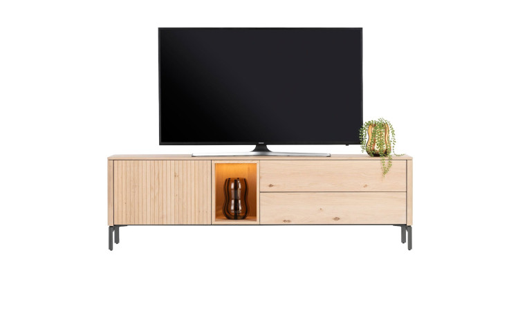 Lowboard Trenton in Eiche Furniert mit Beleuchtung