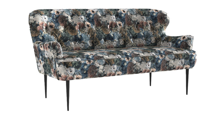 Sofa 3-Sitzer Amelia in  rose-blau gemustert