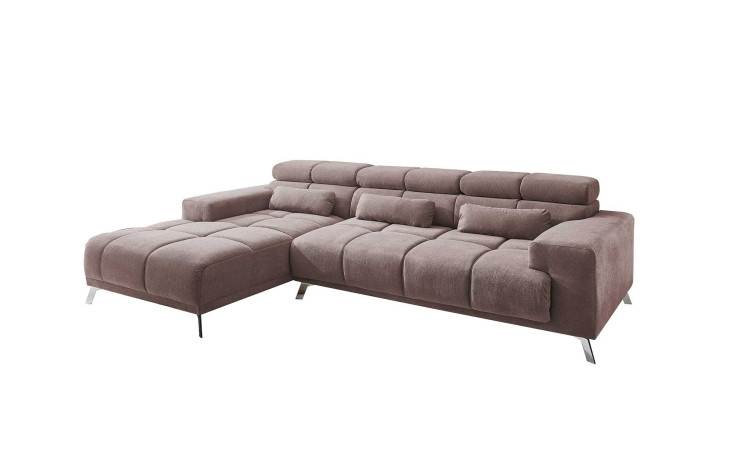 Komfort-Wohnlandschaft Salzburg in der Farbe Taupe. Ottomane auf der linken Seite.