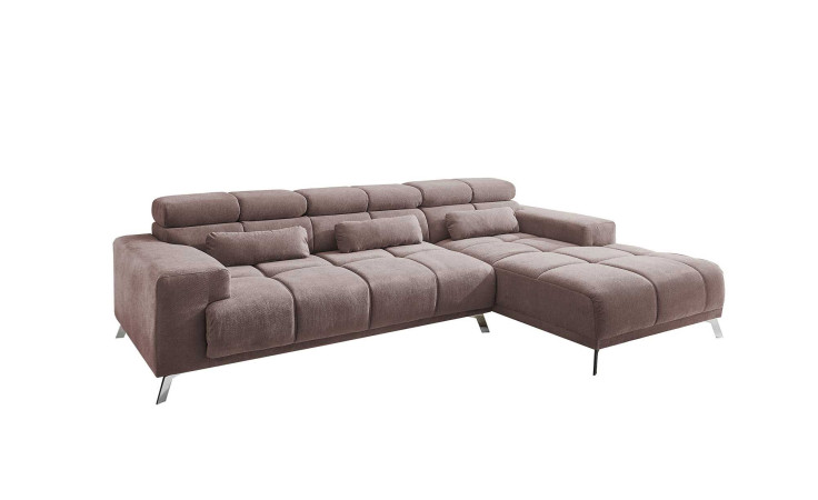 Basis-Wohnlandschaft Salzburg in der Farbe Taupe, Ottomane auf der rechten Seite.