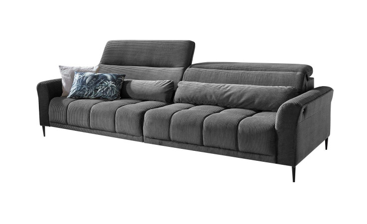 Big Sofa Lilly mit einem Cordbezug in Dunkelgrau