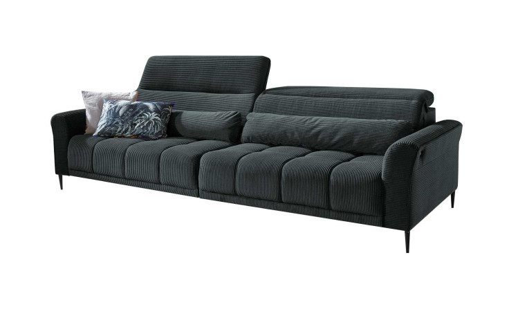 Big Sofa Lilly mit einem Cordbezug in Anthrazit