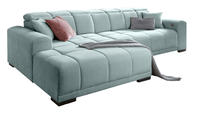 Komfort-Wohnlandschaft Marbella mit blauen Bezugsstoff