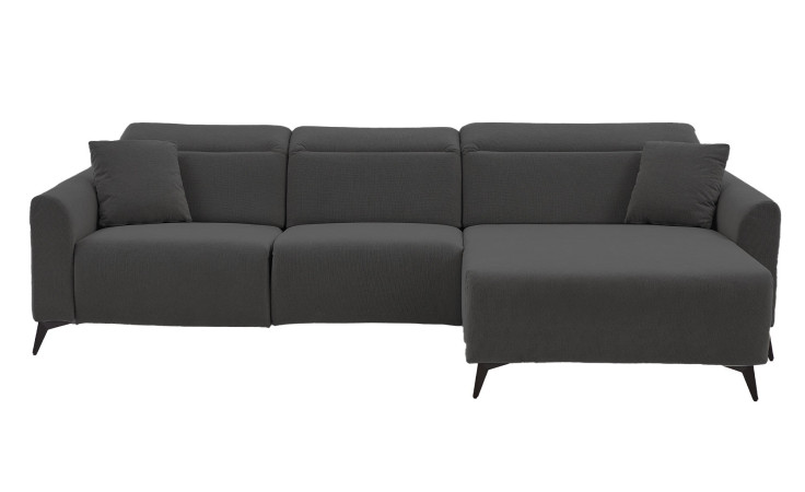 Wohnlandschaft Triest in einem Bezugsstoff in dunkelgrau