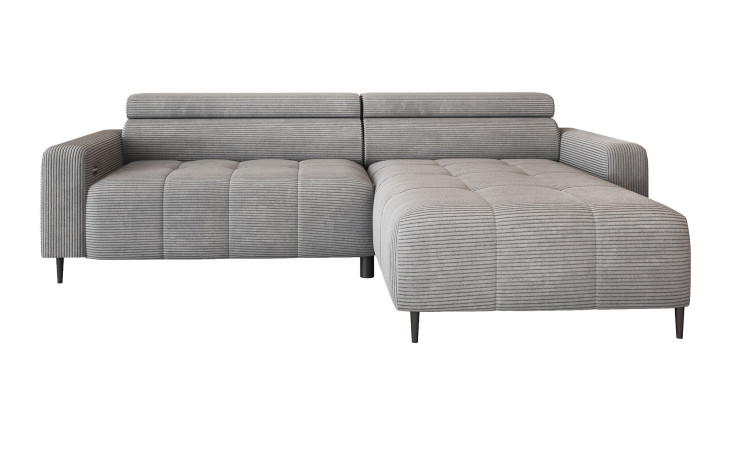 Wohnlandschaft Fakta Liora in hellgrau mit Kopfstützen und motorischer Sitzvorzug