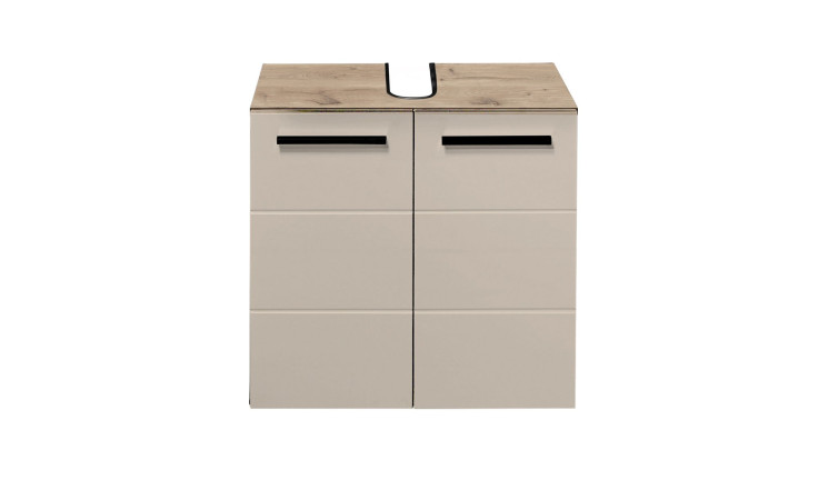 Waschbeckenunterschrank Sylt, in der Farbausführung sand Tiefzieh, Frontausführung