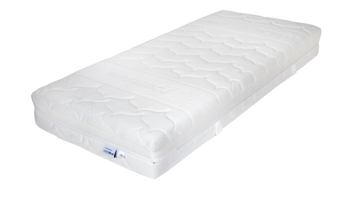 Taschenfederkernmatratze Powerbank 24/7 100 x 200 cm H2 in einem weißen Bezug
