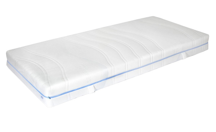 Kaltschaummatratze Pro Stretch Plus 100 x 200 cm H2 in einem weißen Bezug