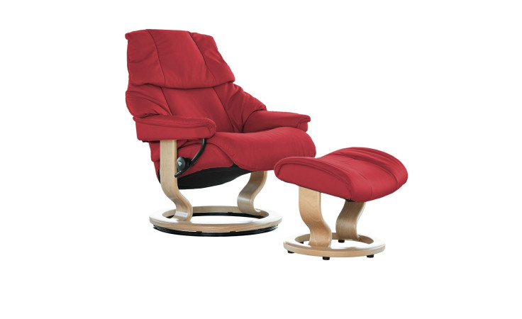 Relaxsessel mit Hocker Stressless Reno (M) Classic, in der Farbausführung Cherry