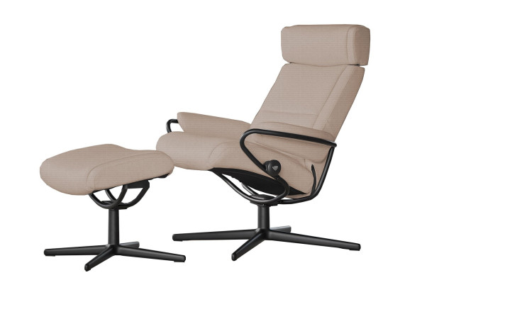 Relaxsessel mit Hocker Stressless Paris Croß ah, in der Farbausführung Beige