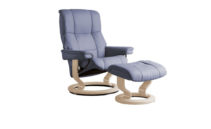 Relaxsessel mit Hocker Stressless Mayfair, in der Farbausführung Jeans Blue