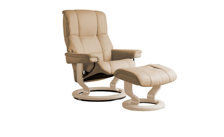 Relaxsessel mit Hocker Stressless Mayfair, in der Farbausführung Sand