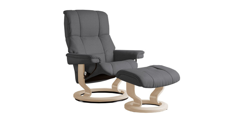 Relaxsessel mit Hocker Stressless Mayfair, in der Farbausführung Dark Grey