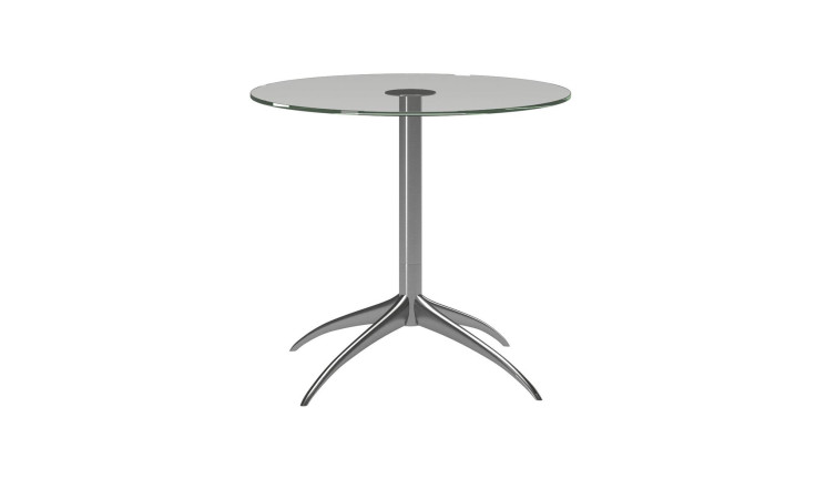 Beistelltisch Stressless Urban Star S in silber mit Glasplatte.