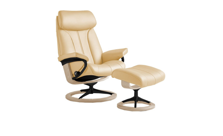 Relaxsessel mit Hocker Stressless Paul (m) Signature, in der Farbausführung Vanille