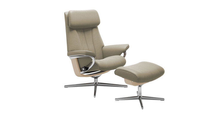 Relaxsessel mit Hocker Stressless Paul (l) Croß in der Darbausführung Light Green