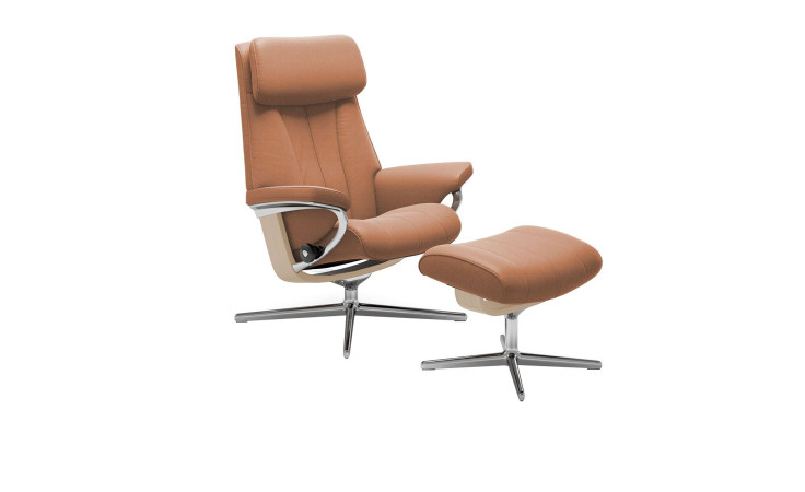 Relaxsessel mit Hocker Stressless Paul (l) Croß in der Darbausführung Beige