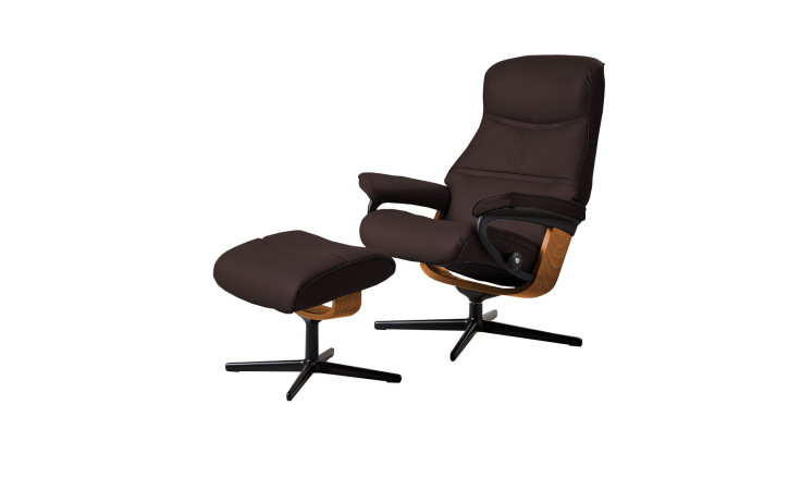 Relaxsessel mit Hocker Stressless Philip (m) Croß. in der Farbausführung Chocolate