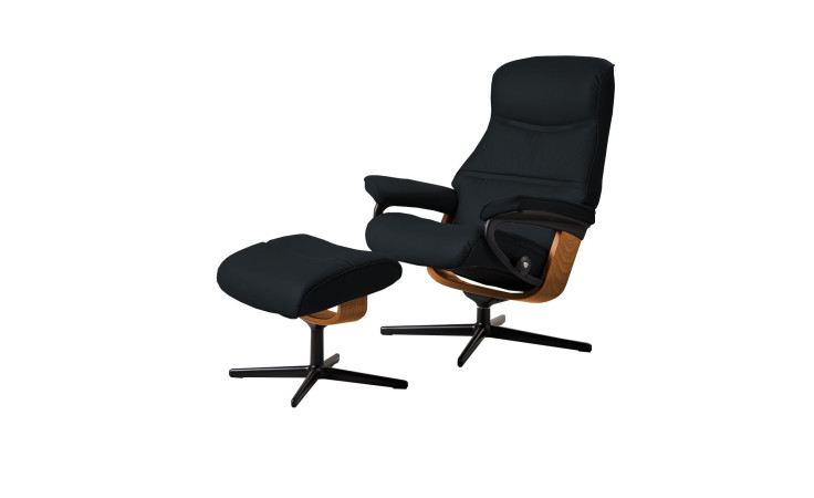 Relaxsessel mit Hocker Stressless Philip (m) Croß. in der Farbausführung Antracite