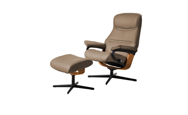 Relaxsessel mit Hocker Stressless Philip (m) Croß. in der Farbausführung Beige