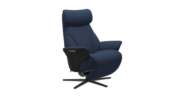 Basis-Relaxsessel Adam (M) Wood Power Sirius, in der Farbausführung Dark Blue, Schrägansicht