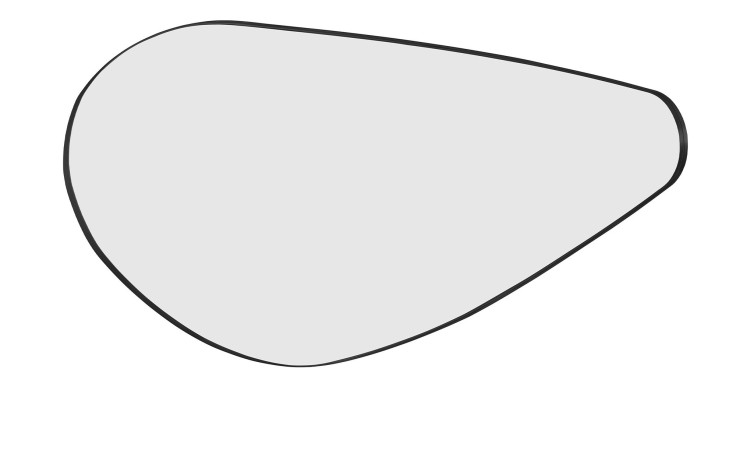 Rahmenspiegel Organic mit einem schwarzen Metallrahmen in einer organischen Form.