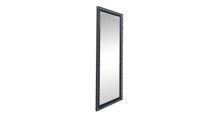 Rahmenspiegel Sonja mit einem schwarz-silbernen Rahmen in einer rechteckigen Form.