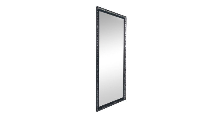 Rahmenspiegel Sonja mit einem schwarz-silbernen Rahmen in einer rechteckigen Form.