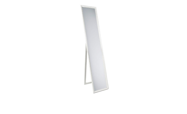 Standspiegel Loreley mit einem weißen Rahmen und Ständer in einer rechteckigen Form.