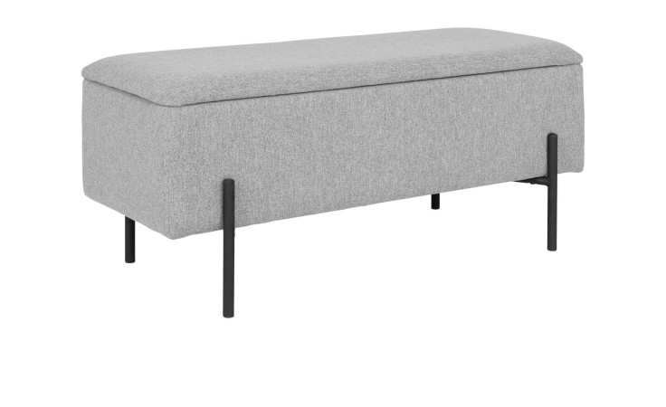 Bank Nilla von House Nordic in Grau mit schwarzen Beinen, klappbar mit Stauraum