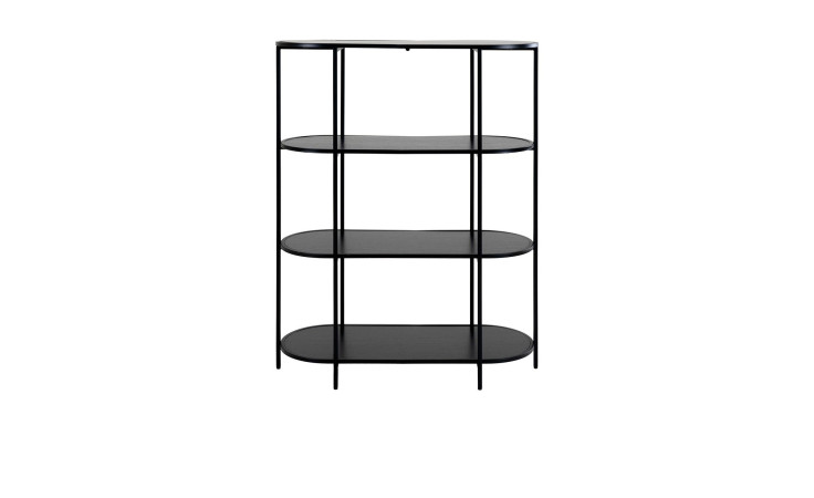 Regal Nilla von House Nordic in Schwarz aus Metall, mit 3 Böden, Draufsicht