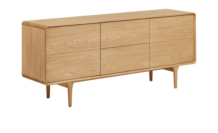 Sideboard Nilla von House Nordic mit massivem Eichenrahmen, mit 2 Türen und 2 Schubladen