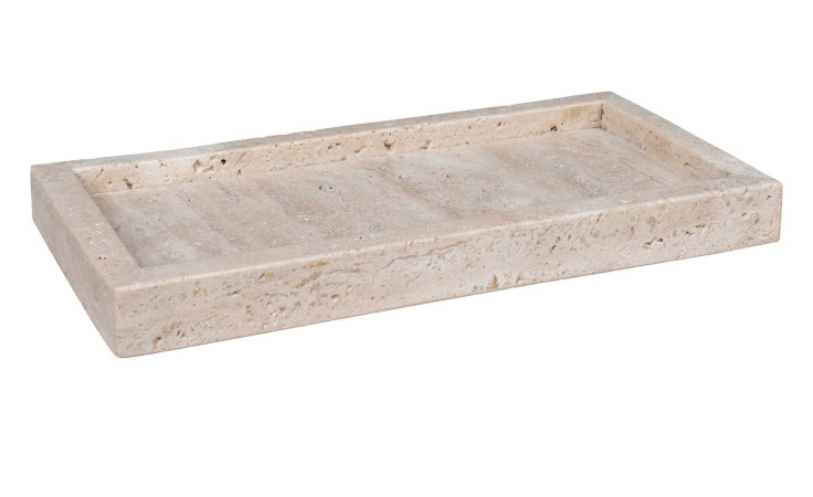 Deko Tablett Nilla von House Nordic aus natürlichem Travertin (Kalkstein) beige 