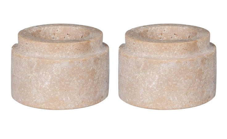 Teelichthalter Nilla vonn House Nordic aus natürlichem Travertin Kalkstein, beige