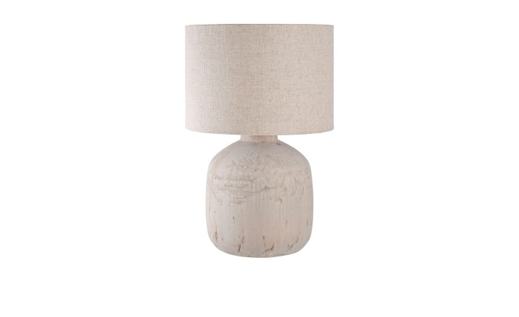 Tischleuchte Nilla von House Nordic in Keramik hellbraun mit Steinstruktu