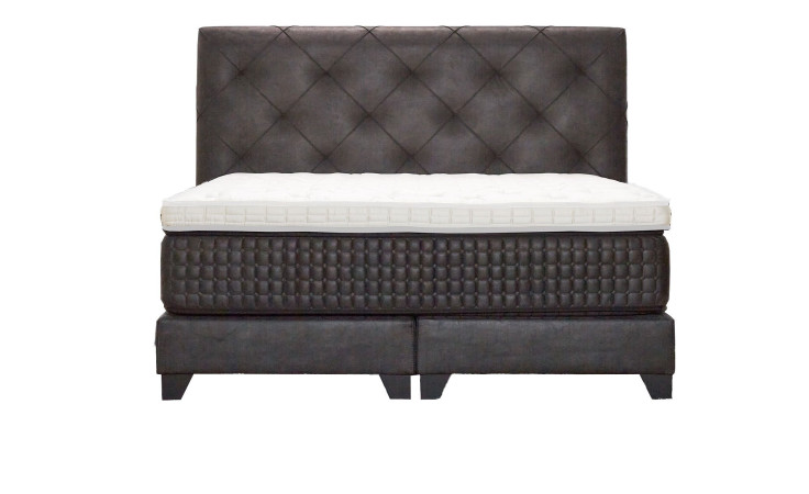 Basis-Boxspringbett Premium Magnifique mit einem Bezugsstoff in Anthrazit