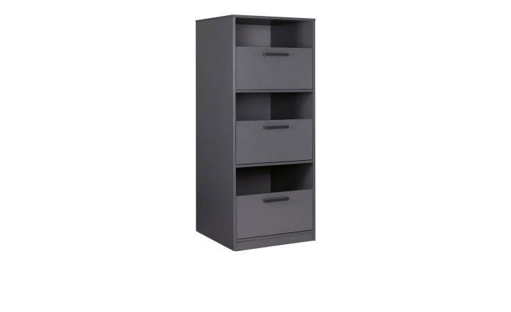 Wäscheschrank Lifestyle in Anthrazit mit 3 Klappen