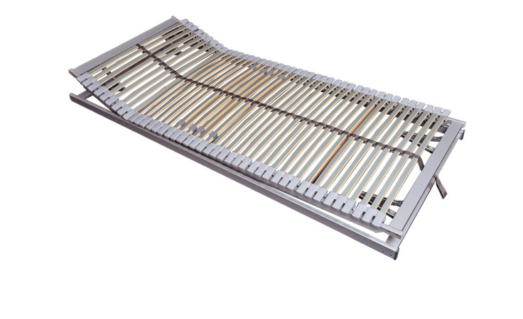 Federholzrahmen Ergo Plus KF XXL 90 x 200 cm in Silber / Carbon aus Birkenschichtholz. Mit gezeigter Kopf- und Fußteilverstellung