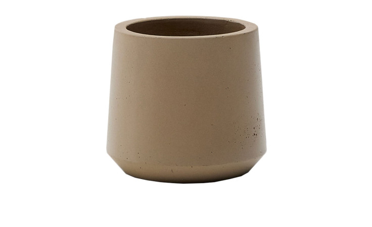 Blumentopf Calun, aus Zement, in der Farbe Beige